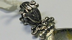 ATTRACTIVE STERLING SILVER PENDANT WITH UNTREATED NATURAL RUTILATED QUARTZ!