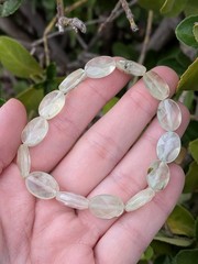Faceted Prehnite Handmade Crystal Bracelet 7.25in