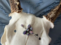 Sterling Silver Native Style SW Genuine Lab Created Balloon Opal Cloud Pendant
