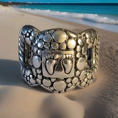 SARDA, Artisan Of Bali Footprints In The Sand Ring, 925SS, NIP
