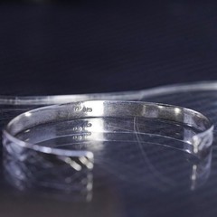6”, VTG southwestern sterling silver 925 handmade fish textured cuff, bracelet