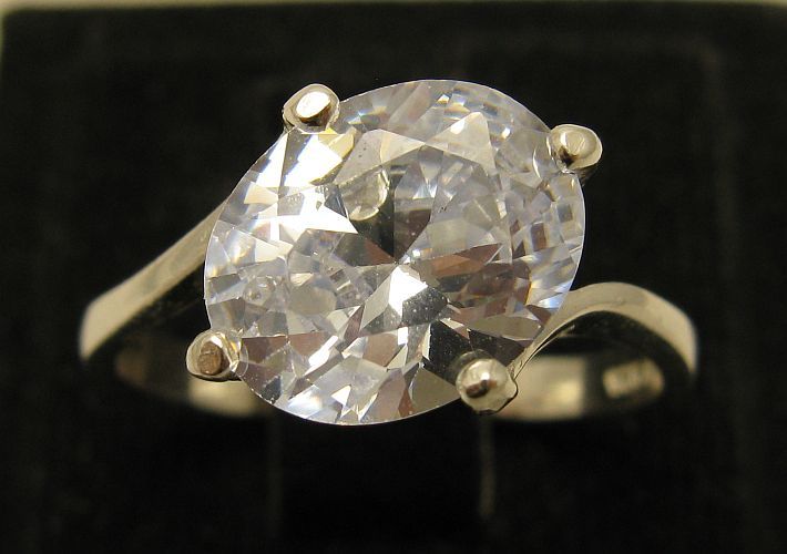 Handmade Sterling Silver Engagement Ring With Cubic Zirconia Hallmarked 925