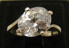 Handmade Sterling Silver Engagement Ring With Cubic Zirconia Hallmarked 925