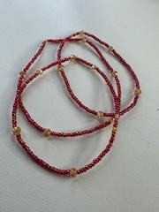 Handmade beaded anklet/Bracelet| Coloured beads |Three piece |Made in Africa