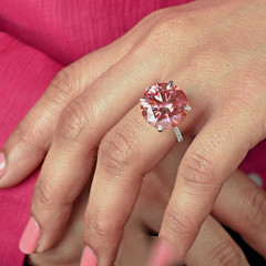 RARE 6Ct Certified Pink Diamond Solitaire Ring- Great Shine! Free Tariffs.