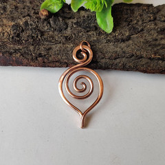 1 Pc Pure Copper Healing Spiral Pendant Locket, Jewelry, Spiritual Kriya