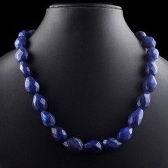 Wonderful Blue Sapphire 522 Cts Single Strand Beaded Jewelery Necklace VK 17E595