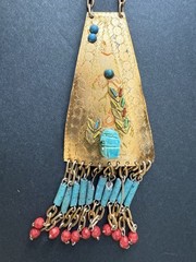 Vintage Handcrafted Pendant Boho Necklace Artisan Southwestern Tribal Festival
