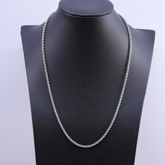 20” 3mm, vintage Sterling silver handmade necklace, 925 diamond rope chain
