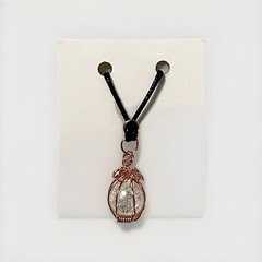 Caged Clear Glass Crackle Bead Pendants 18 In. In 2 Designs Jewelry Hand Made.