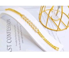 CZ Bracelet 22k 24K Thai Baht White Gold Plated Bangle Women Jewelry 17-18cm.