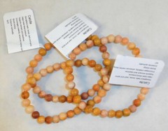 Natural Gemstone Peach Calcite Bracelets by Healing Light Stones