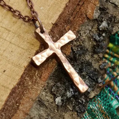 1 Pc Pure Copper Healing Cross Pendant Locket, Jewelry, Spiritual Kriya