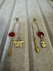 One-of-a-Kind Handmade Vintage Charm Statement Earrings