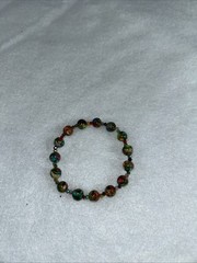 Handmade Stretchy Bracelet Jasper Stone Multi Color Size Glass Beads