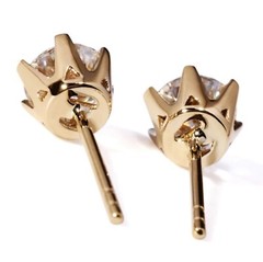 2.85ct Certified White Diamond Solitaire Studs ,18Kt Gold Plated