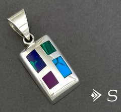 SILPADA Heavy Sterling Silver TURQUOISE-SUGALITE-MALACHITE-AZURITE Pendant~P0075