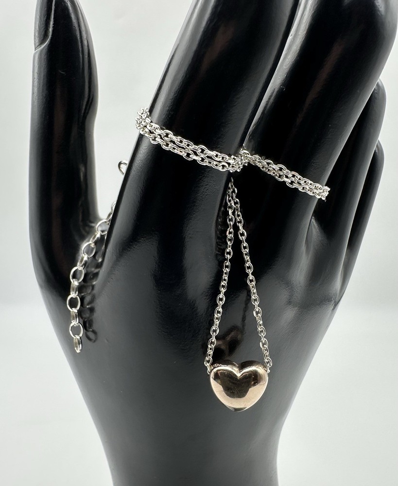 16” vermeil gold over sterling silver heart pendant chain necklace Dyadema Italy