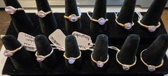 Handmade size 6 Wire-Wrapped Alexandrite Ring with Gold-Tone Plated Wire
