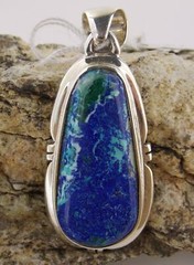 Hand Made Azurite/Malachite – Sterling Silver Pendant – Arizona 22420