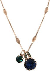 Mariana Chamomile Rose Gold Pendant Necklace Round Blue & Green Duo 1133 NWT