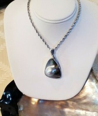 Marta Howell Mabe Pearl Pendant Bezel Set Sterling Silver
