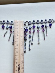 Artisan Amethyst Freshwater Pearl Crystal Bib Statement Necklace 17.5”