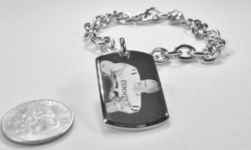 Photo Picture Text Tag Custom 22 x 36 3D dog tag stainless steel oval link chain