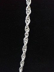 .925 Solid Silver Mens Biker Spine Rope Link Chain 12 Inches 60.1 Grams New