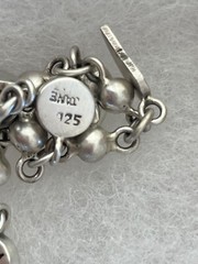 New Jane Diaz ONE LOVE Sterling Silver 925 handmade charm Bracelet Toggle Clasp