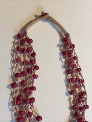 Handmade Ukrainian Wood Bead Multi Strand Necklace:Ethnic Style Jewelry-Vintage
