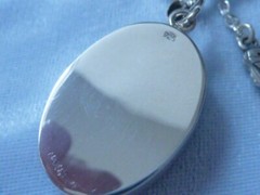 Sterling Pendant 26 X 18mm Porcelain Jasper 18″ AK Chain & Clasp Konder #289