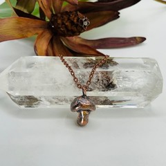 Copper Necklace Mushroom Fungi Mini Small Toadstool Handmade Jewelry Pendant #1