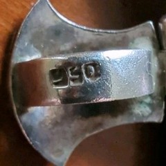 Vintage Modernist 950 Fine Silver Large Orange Spiny Oyster Shell Drama Pendant