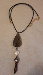 Artisan Gemstone & Pearl Pendant Necklace – Elegant Casual Boho Chic – Magical