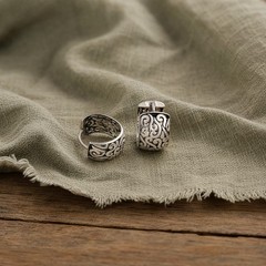 Silver Filigree Scroll Hoop Earrings Boho Western Artisan VTG Sundance Style