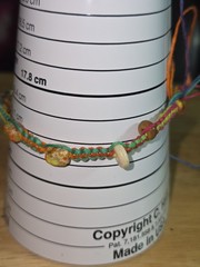 BOHO bracelet macrame with 1 skull beads 7 inches AK2112