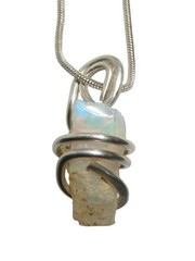 Ethiopian Opal Pendant Necklace, Sterling, Raw Opal, October Birthstone #31