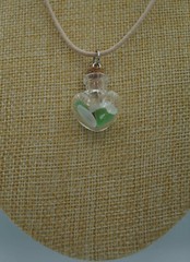 Glass Vial with Tiny Multicoloured Sea Glass Pieces & Adjustable Necklace (P#57)