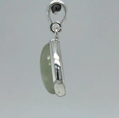 Green Drop / Pear / Teardrop PREHNITE Pendant 925 STERLING SILVER Natural #64e