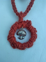 Surfer Hemp Mushroom NECKLACE 20″ Unisex Macrame Boho Hippie US Seller New