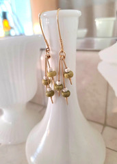Handmade Serpentine and Magnesite Artisan Jewelry Earrings 100% BENEFITS CHARITY