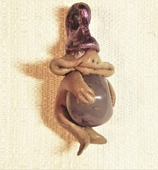 Genuine Whimsical Creature Clay Figurine Pendant – Issee