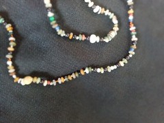 Petrified Wood Pendant Beaded Necklace