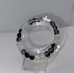 Handmade Stretch Beaded Charm Bracelet Multicolor Round Beads Crown Cross
