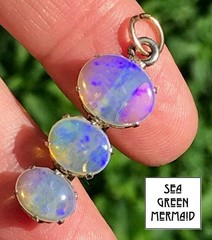 Australian Lavender Jelly Opal Pendant in 925. 14k Gold Bail **VIDEO*