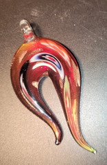Hand Blown Glass Pendant Featuring Abstract Design Murano Style