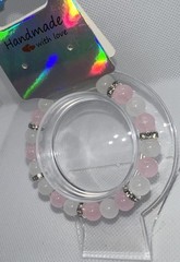 Handmade Stretch Beaded Charm Bracelet Multicolor Round Beads Crown Cross