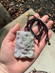 Huge Jadeite Dragon Pendant Necklace Handcrafted USA Seller