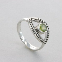 Round Green PERIDOT Oval Ring – Multiple Sizes – 925 STERLING SILVER #34e